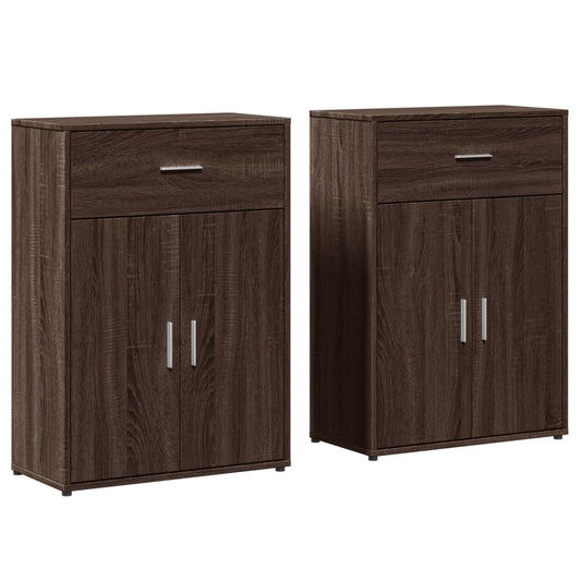 Sideboards 2 Stk. Braun Eichen-Optik 60x30x84 cm Holzwerkstoff