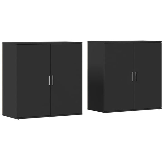 Sideboards 2 Stk. Schwarz 79x38x80 cm Holzwerkstoff