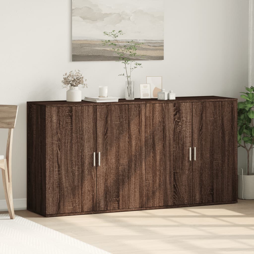 Sideboards 2 Stk. Braun Eichen-Optik 79x38x80 cm Holzwerkstoff