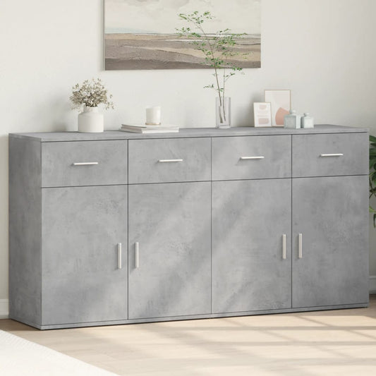 Sideboards 2 Stk. Betongrau 79x38x80 cm Holzwerkstoff