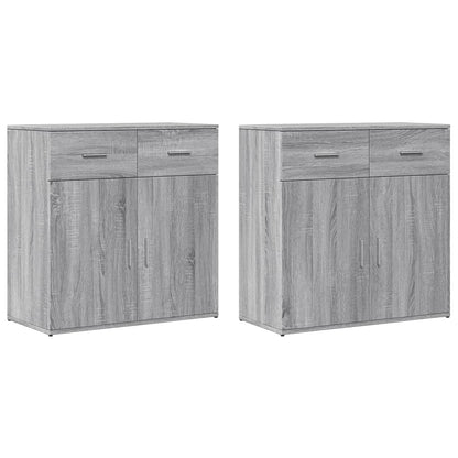 Sideboards 2 Stk. Grau Sonoma 79x38x80 cm Holzwerkstoff