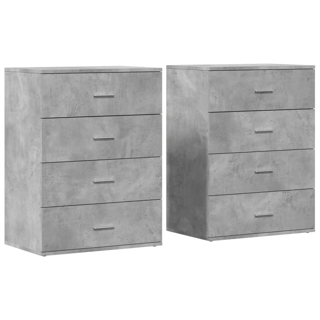 Sideboards 2 Stk. Betongrau 60x39x80 cm Holzwerkstoff