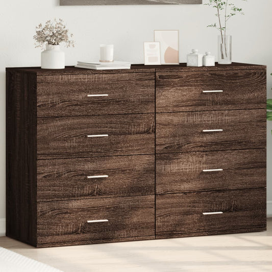 Sideboards 2 Stk. Braun Eichen-Optik 60x39x80 cm Holzwerkstoff