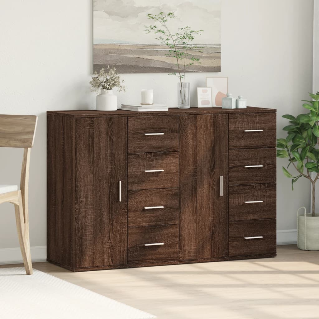 Sideboards 2 Stk. Braun Eichen-Optik 59x39x80 cm Holzwerkstoff