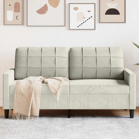 2-Sitzer-Sofa Creme 140 cm Samt
