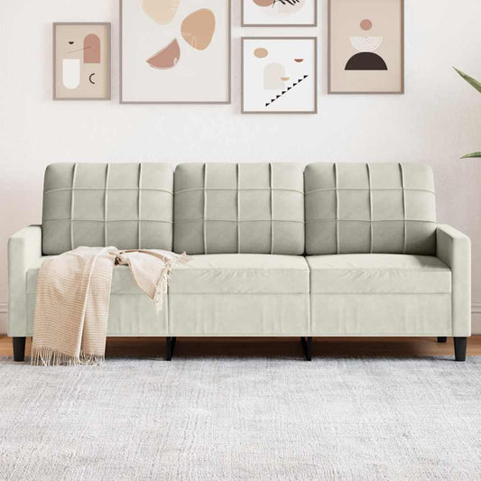 3-Sitzer-Sofa Creme 180 cm Samt
