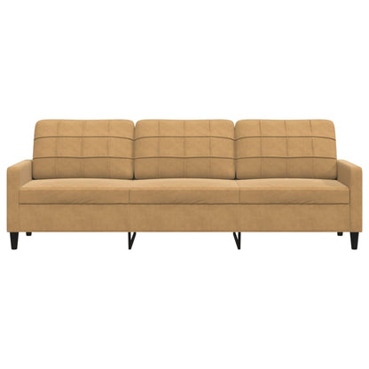3-Sitzer-Sofa Braun 210 cm Samt