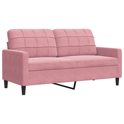 4-tlg. Sofagarnitur mit Kissen Rosa Samt