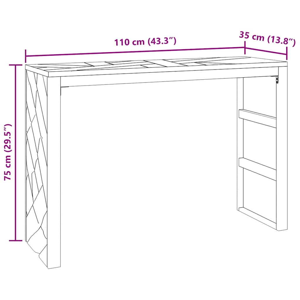 Konsolentisch 110x35x75 cm Massivholz Teak