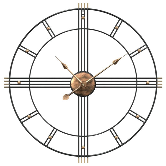 Wanduhr Schwarz Ø60 cm Eisen