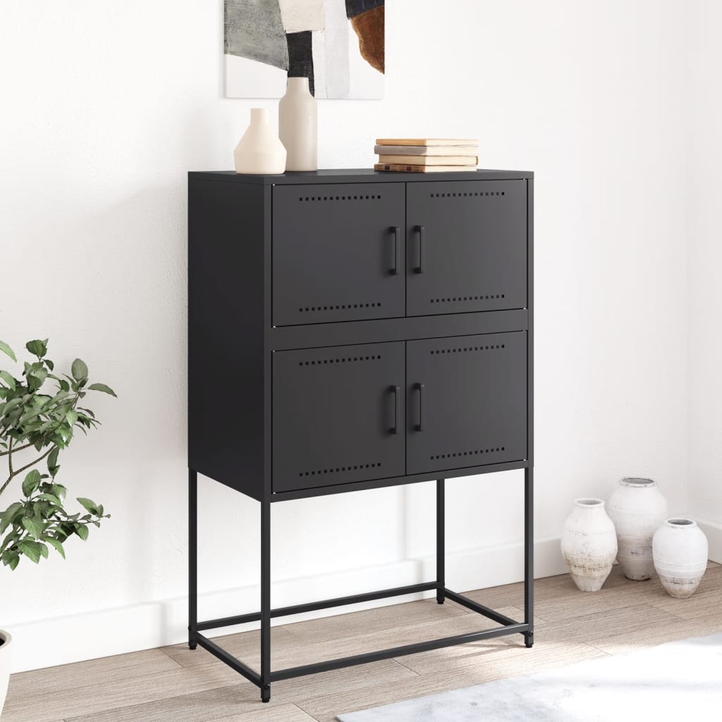 Sideboard Schwarz 68,5x38,5x107 cm Stahl