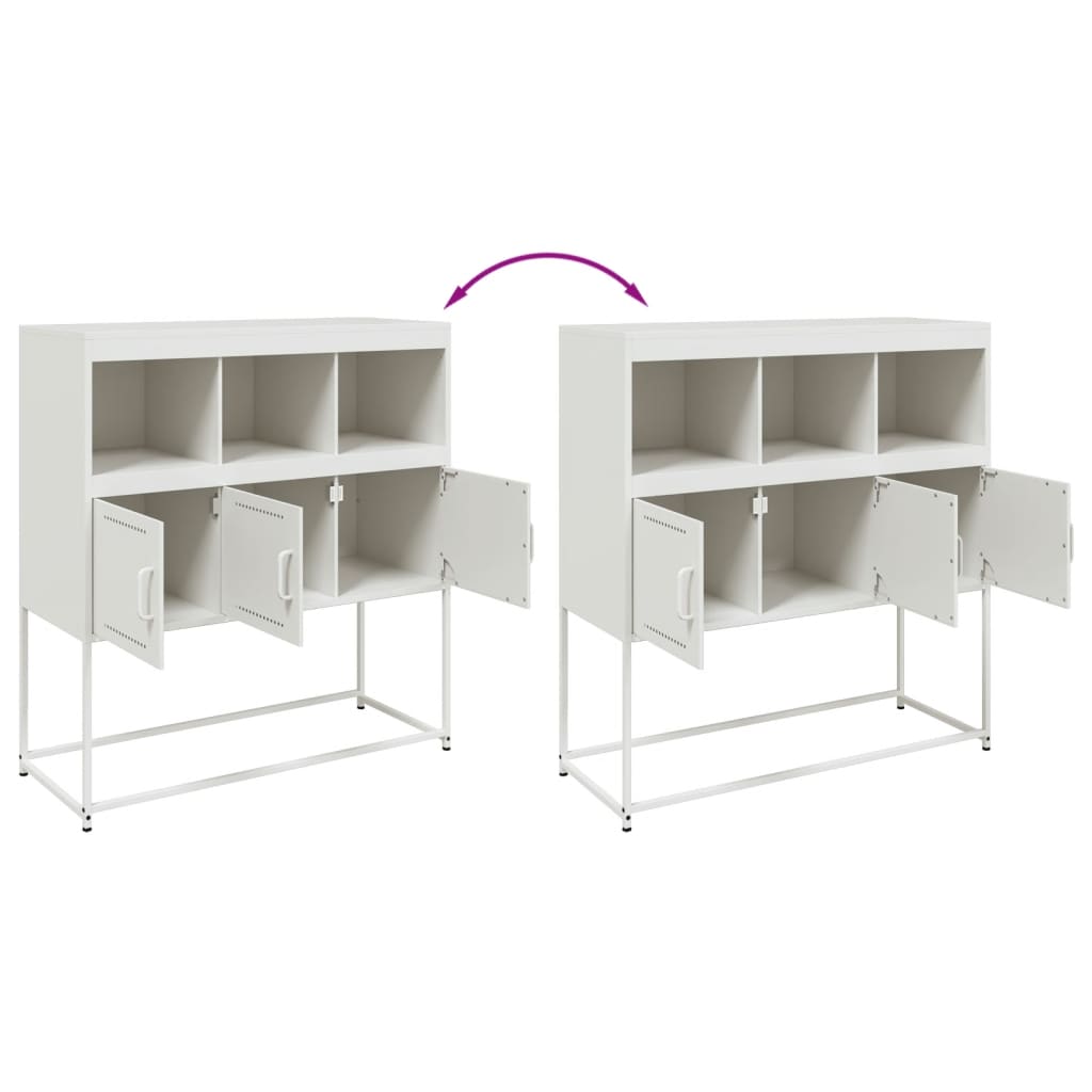 Sideboard Weiß 100,5x39x107 cm Stahl