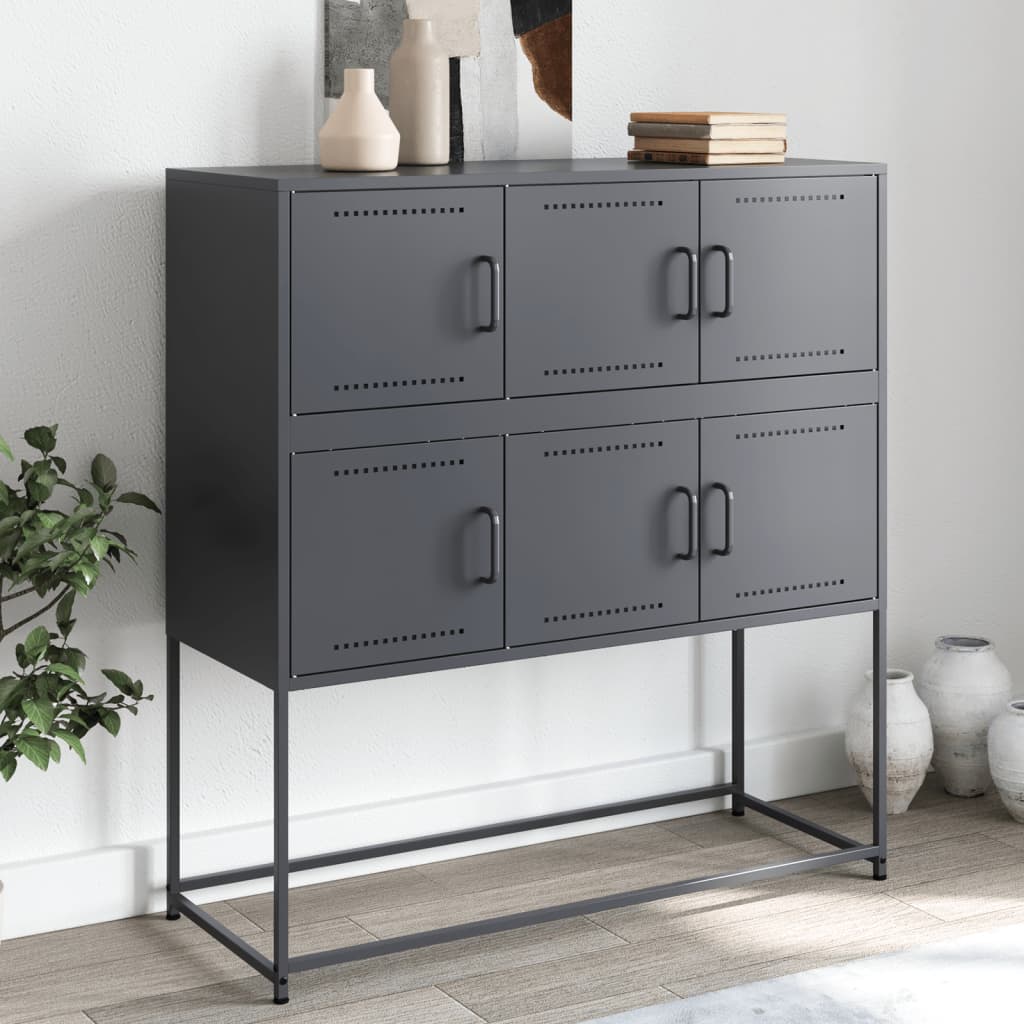 Sideboard Anthrazit 100,5x39x107 cm Stahl