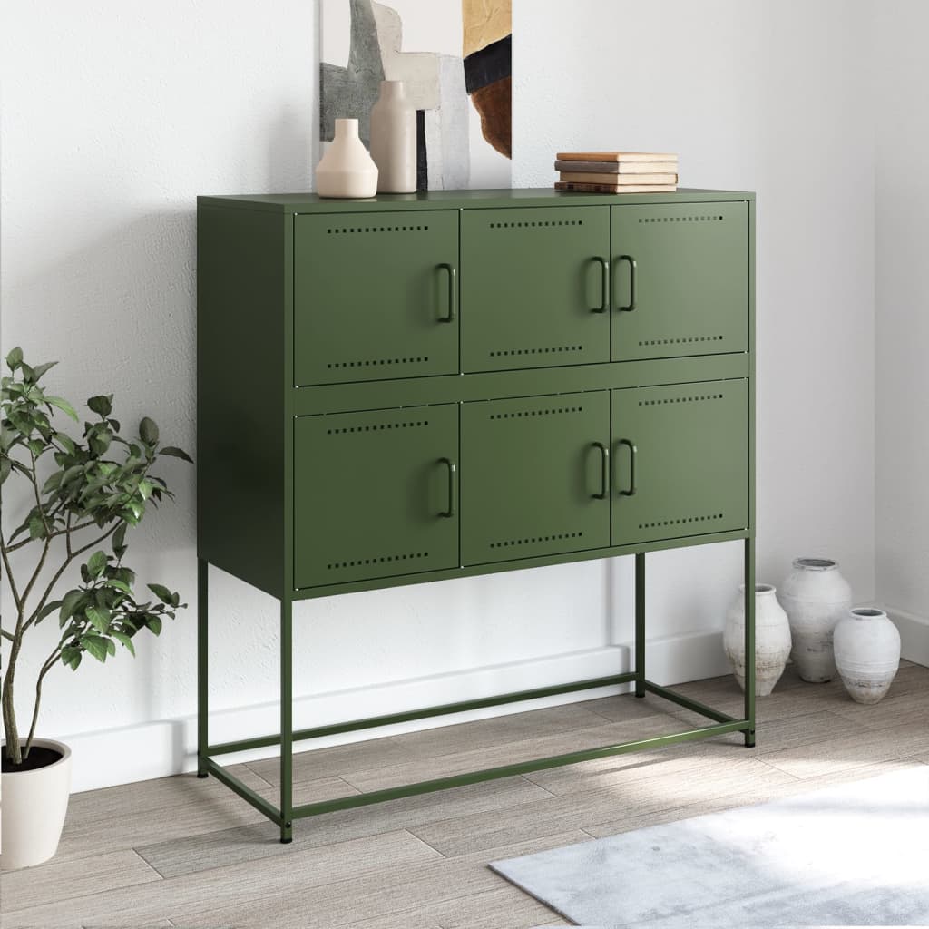 Sideboard Olivgrün 100,5x39x107 cm Stahl