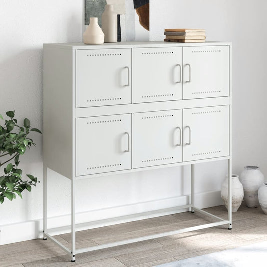 Sideboard Weiß 100,5x39x107 cm Stahl