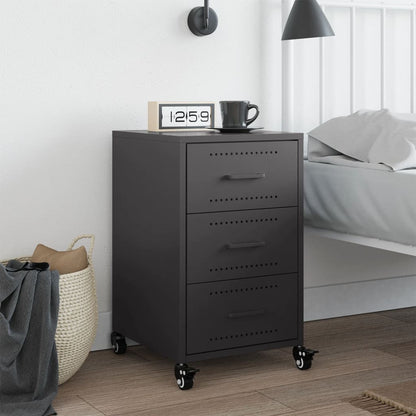 Nachttisch Schwarz 36x39x59 cm Stahl