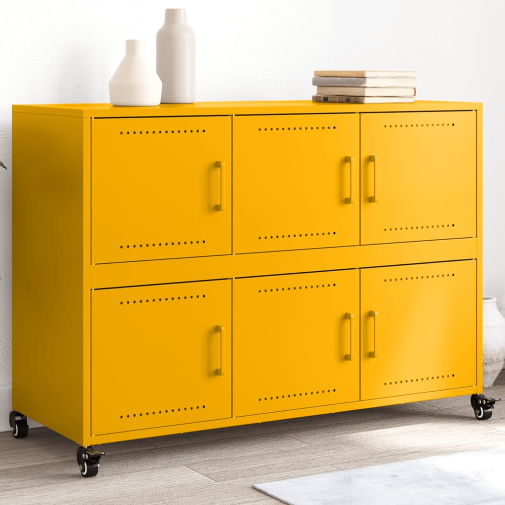 Sideboard Senfgelb 100,5x39x72 cm Stahl