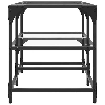 Couchtisch mit Glasplatte Transparent 78,5x40x45 cm Stahl