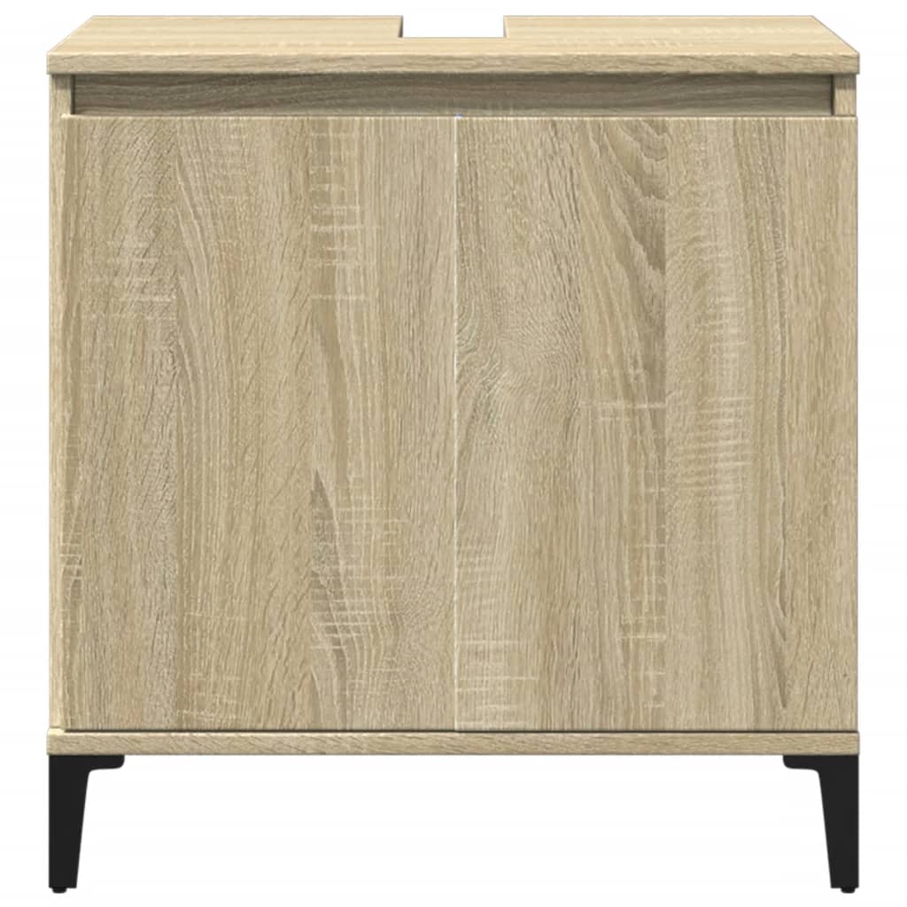 Waschbeckenunterschrank Sonoma-Eiche 58x33x60 cm Holzwerkstoff