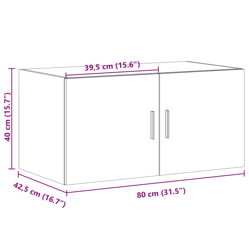 Wandschrank Sonoma-Eiche 80x42,5x40 cm Holzwerkstoff