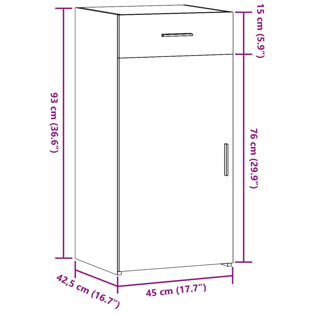 Sideboard Weiß 45x42,5x93 cm Holzwerkstoff