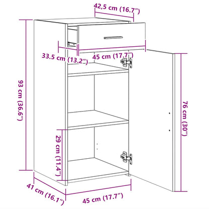 Sideboard Betongrau 45x42,5x93 cm Holzwerkstoff