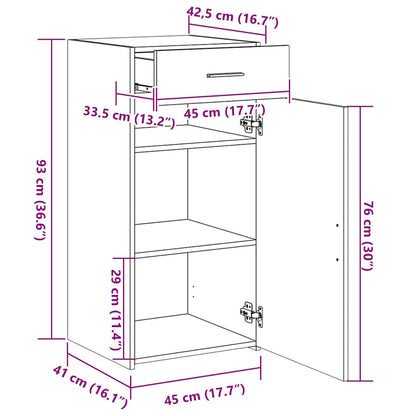 Sideboard Räuchereiche 45x42,5x93 cm Holzwerkstoff