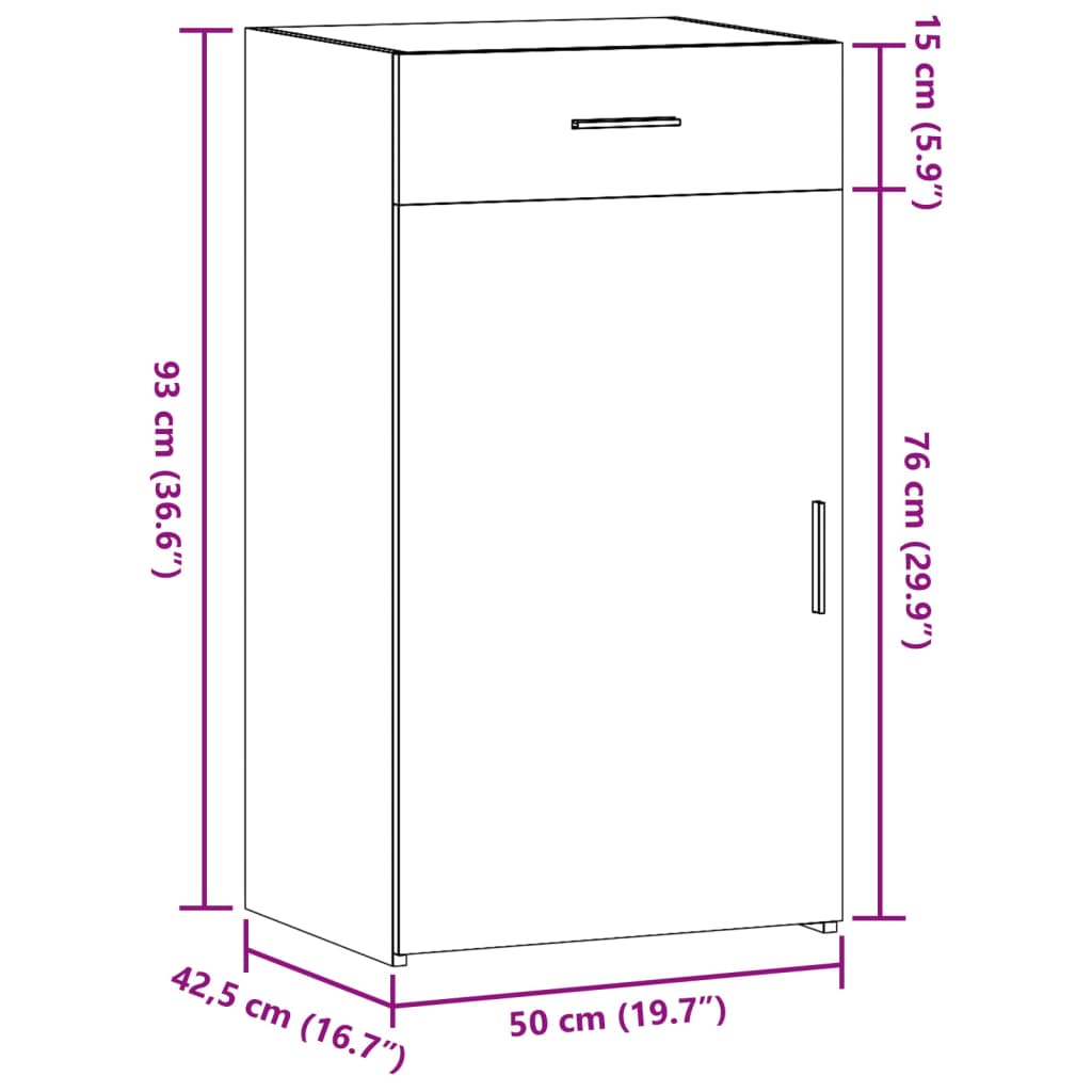 Sideboard Schwarz 50x42,5x93 cm Holzwerkstoff