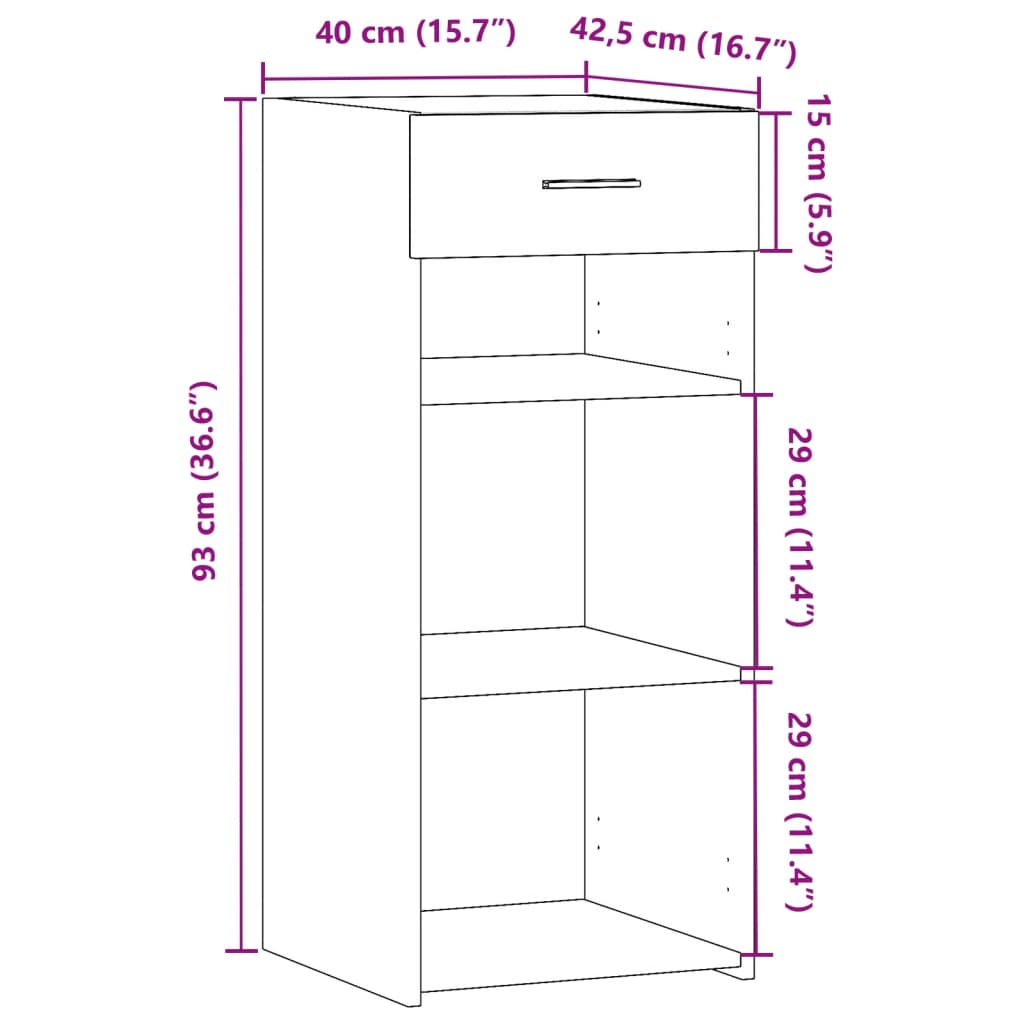 Sideboard Sonoma-Eiche 40x42,5x93 cm Holzwerkstoff