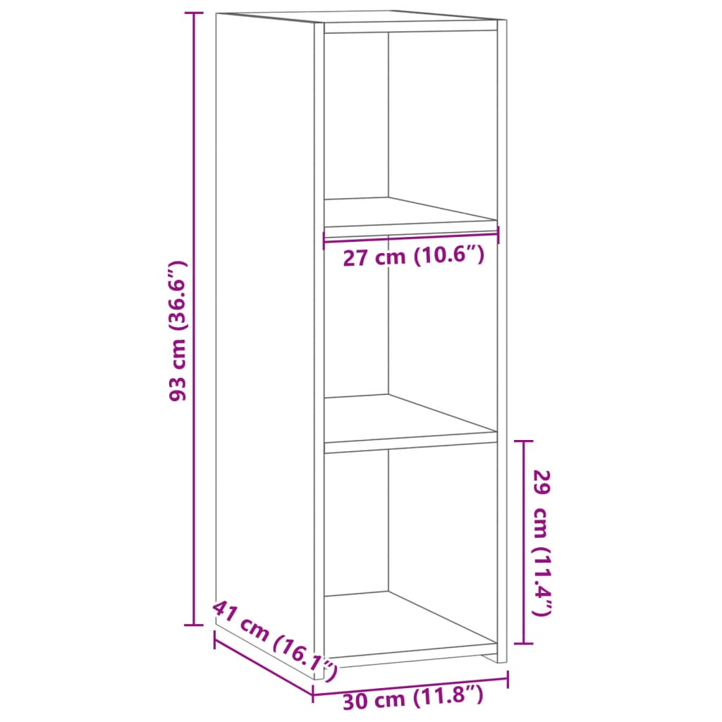 Sideboard Weiß 30x41x93 cm Holzwerkstoff