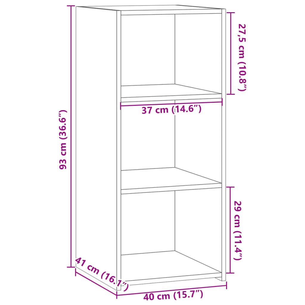 Sideboard Sonoma-Eiche 40x41x93 cm Holzwerkstoff