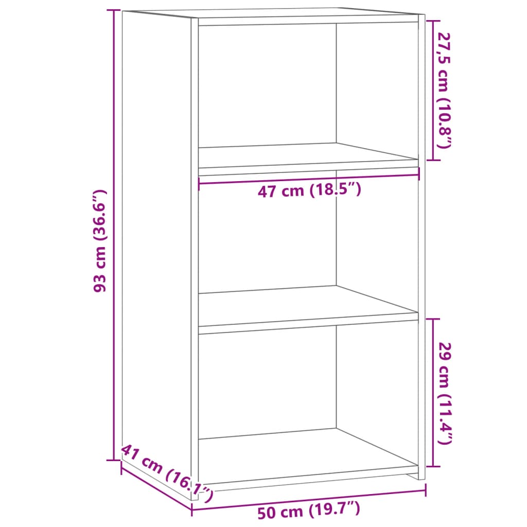 Sideboard Weiß 50x41x93 cm Holzwerkstoff