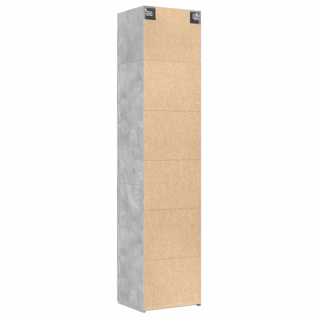 Hochschrank Schmal Betongrau 50x42,5x225 cm Holzwerkstoff