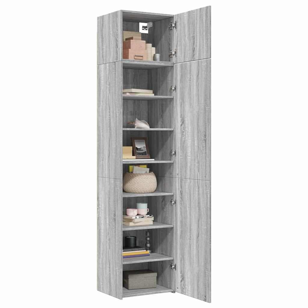Hochschrank Schmal Grau Sonoma 50x42,5x225 cm Holzwerkstoff