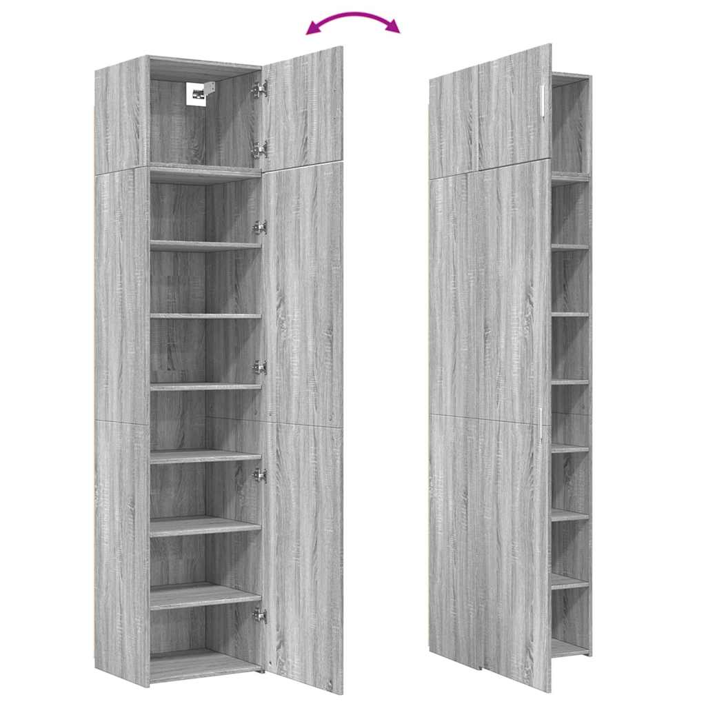 Hochschrank Schmal Grau Sonoma 50x42,5x225 cm Holzwerkstoff