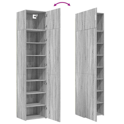 Hochschrank Schmal Grau Sonoma 50x42,5x225 cm Holzwerkstoff