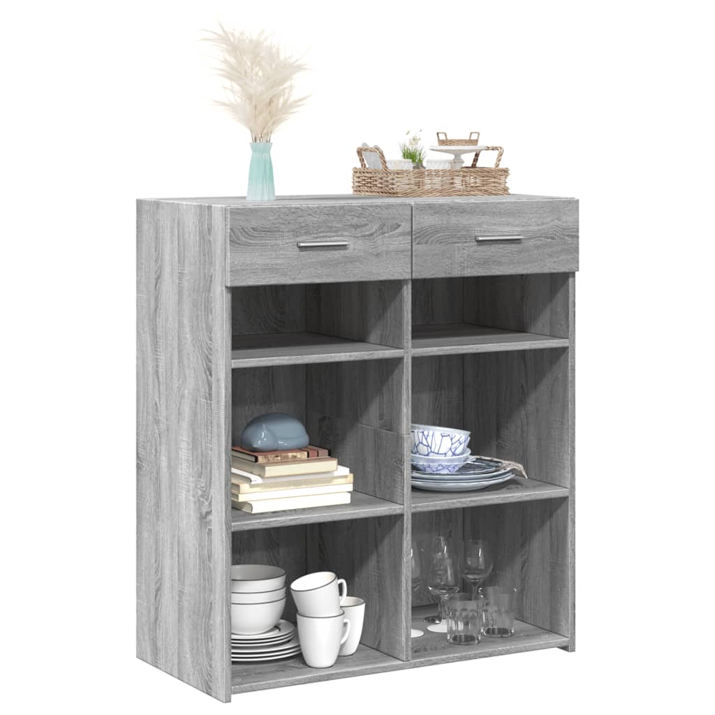 Sideboard Grau Sonoma 80x42,5x93 cm Holzwerkstoff