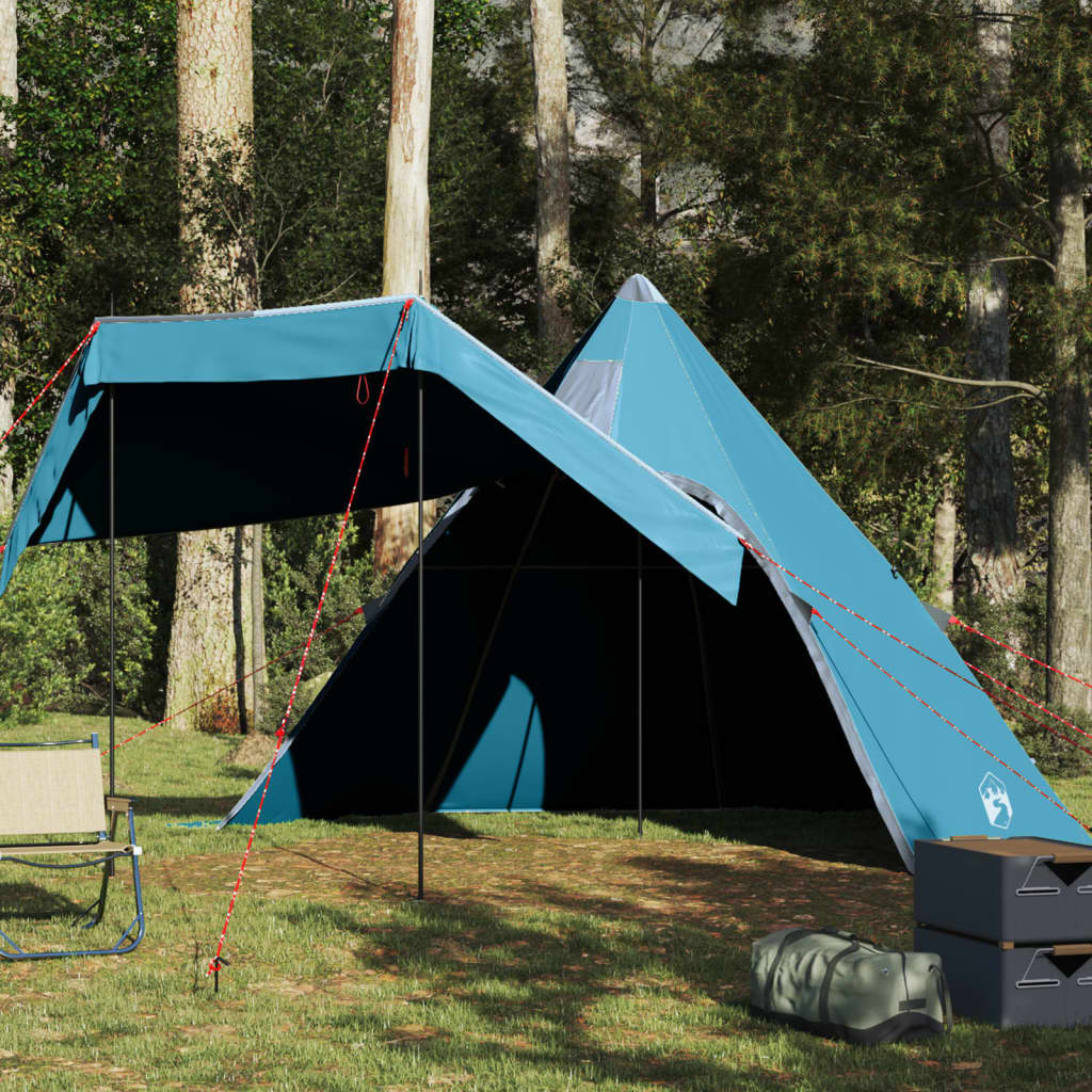 Tipi-Campingzelt 5 Person Blau Wasserdicht