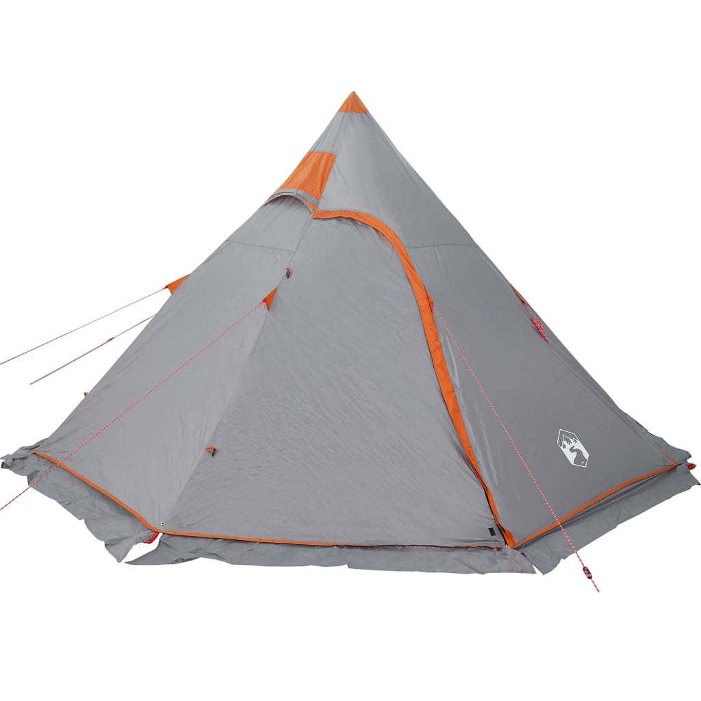 Tipi-Campingzelt 5 Personen Grau Wasserdicht