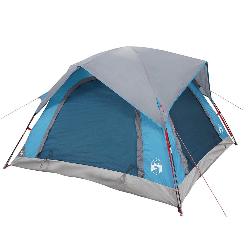 Campingzelt 4 Personen Blau Wasserdicht