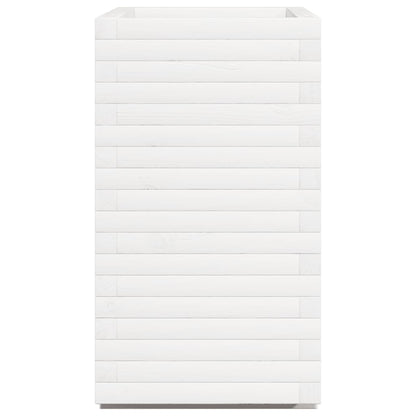 Pflanzkübel Weiß 70x40x72 cm Massivholz Kiefer