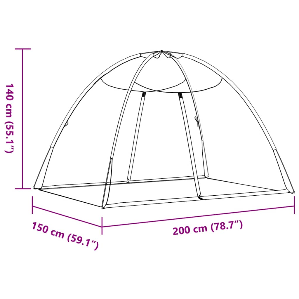 Moskito-Netzzelt Mongolisch 220 Mesh Weiß 200x150x140 cm