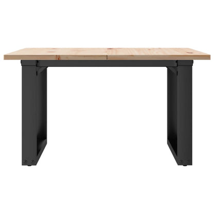 Couchtisch O-Gestell 70x70x40cm Massivholz Kiefer und Stahl