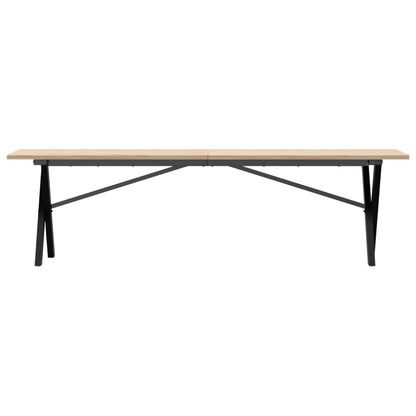 Couchtisch X-Gestell 160x40x45 cm Massivholz Kiefer & Stahl