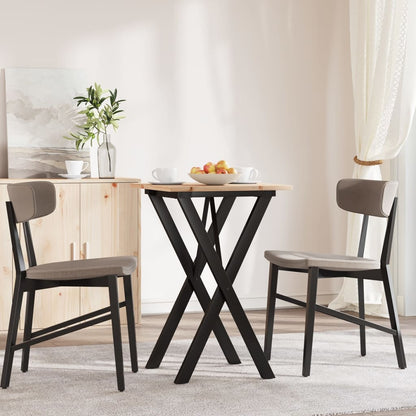 Esstisch X-Gestell 50x50x75 cm Massivholz Kiefer und Stahl