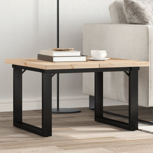 Couchtisch O-Gestell 70x70x40,5cm Massivholz Kiefer & Stahl