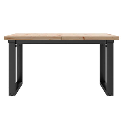 Couchtisch O-Gestell 80x80x45,5cm Massivholz Kiefer & Stahl
