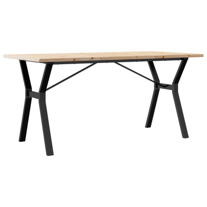 Esstisch Y-Gestell 140x80x75,5 cm Massivholz Kiefer & Stahl