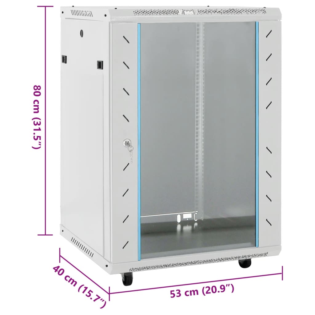 15U Netzwerkschrank auf Rollen 19" IP20 60x45x86 cm
