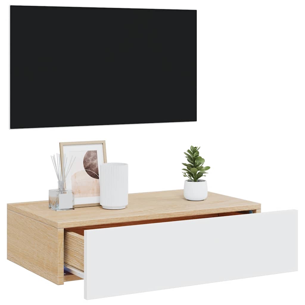 TV-Schrank mit LED-Leuchten Weiß 60x35x15,5 cm